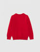 Boys' red knit striped sweater-3