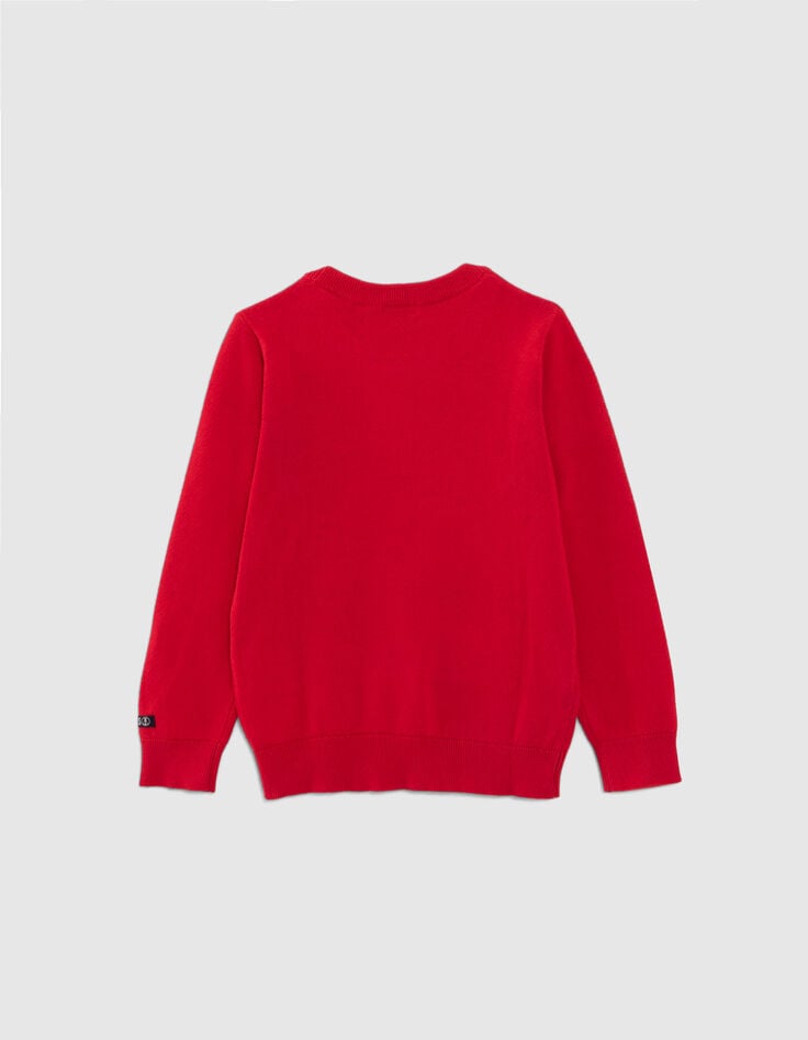 Boys' red knit striped sweater-3