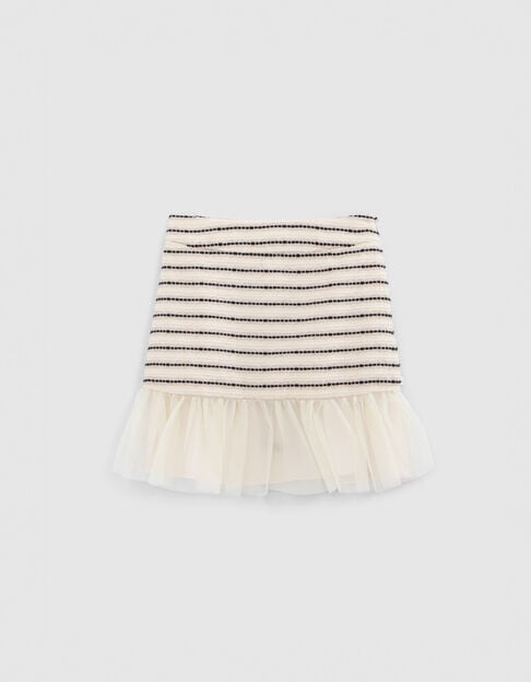 Ecru rok jacquard strepenmotief meisjes - IKKS