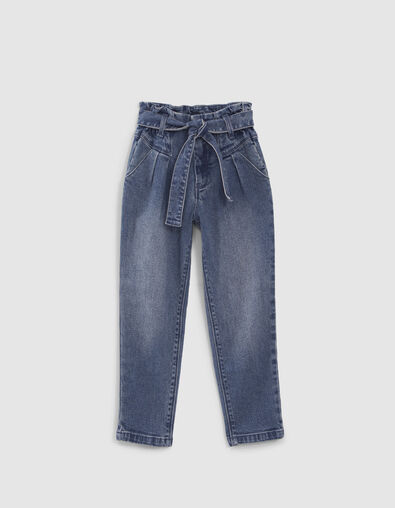 Girls’ blue Waterless BALLOON jeans - IKKS