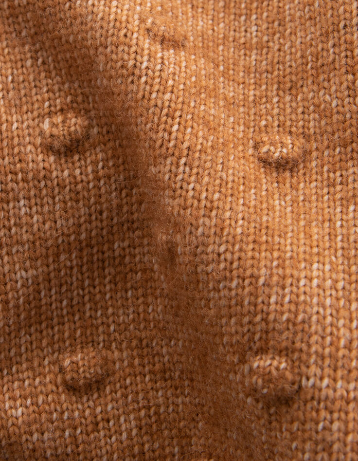Chaqueta de punto camel fantasía bebé niña-6