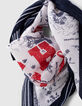 Ecrufarbener Mädchen-Schal mit Toile-de-Jouy-Print-4