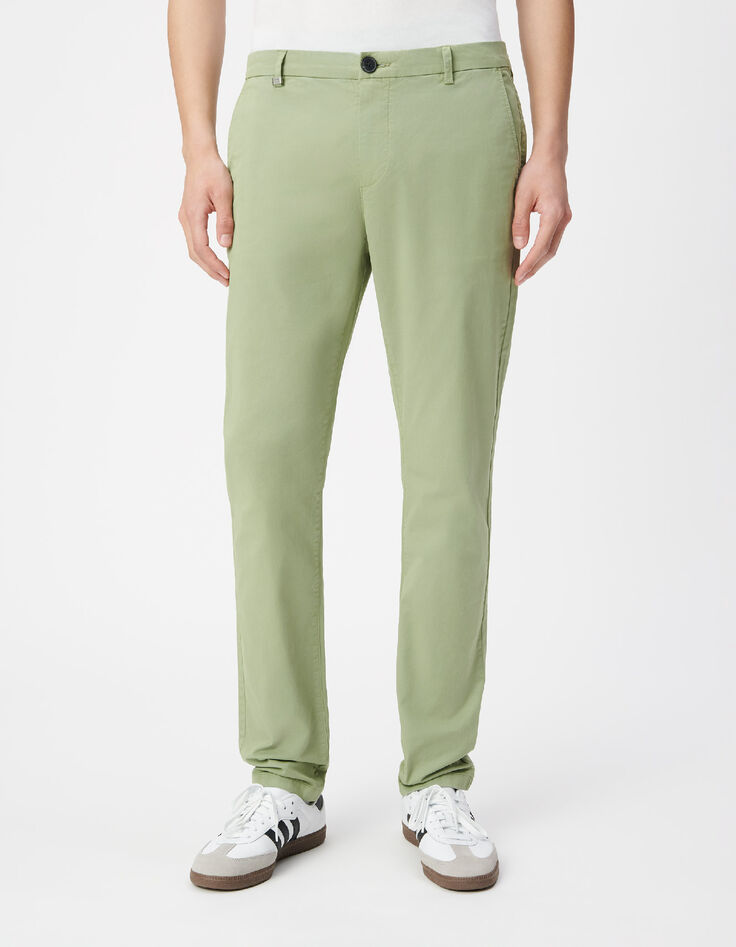Men's green slim-fit chino pants-2