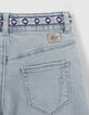Shorts vaqueros azul delavado trenza bordada ni&ntilde;a-4