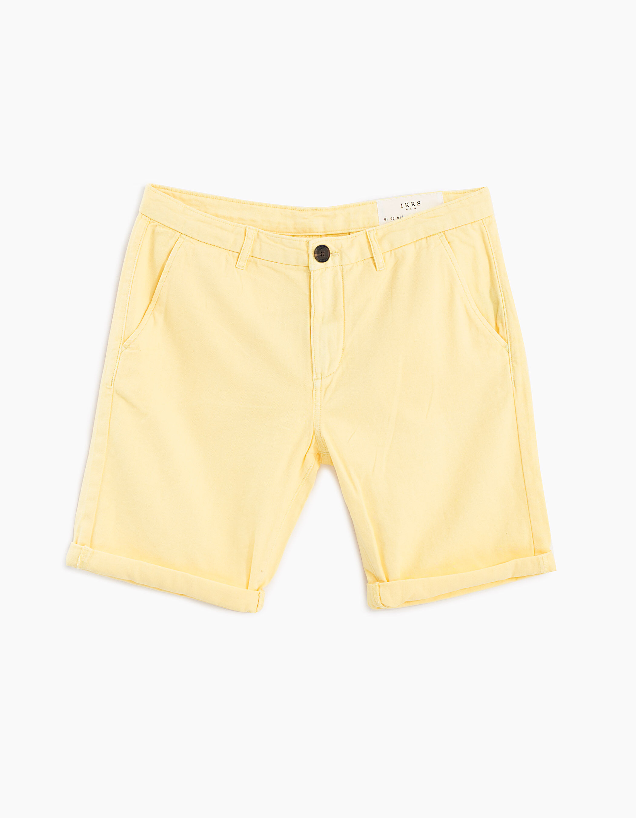 Bermudas amarillas de lino hombre