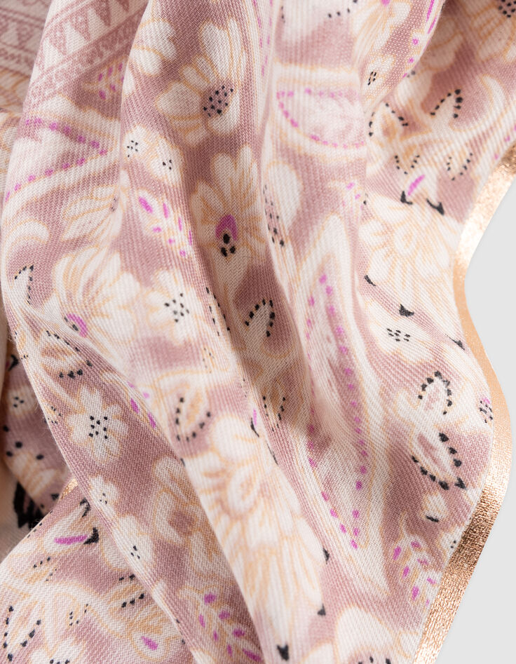 Roze vierkante sjaal met paisleyprint voor meisjes-6