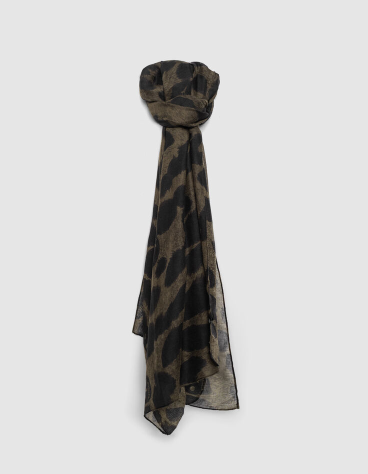 Chèche imprimé camouflage kaki Homme-1