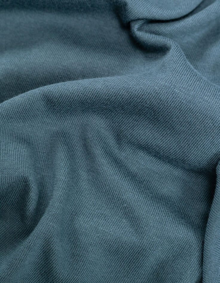 Polo azul algodón modal manga corta hombre-6