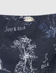 Maillot de bain 2 pièces navy toile de Jouy recyclé fille-5