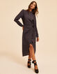 Robe longue noire imprim&eacute; floral d'hiver I.Code-1