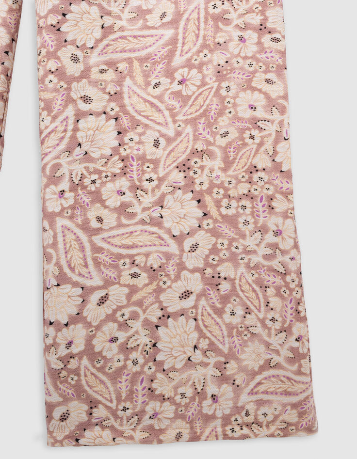Pantalon rose imprimé cachemire floral fille-7