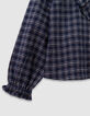 Marineblaue Karobluse Mädchen-4