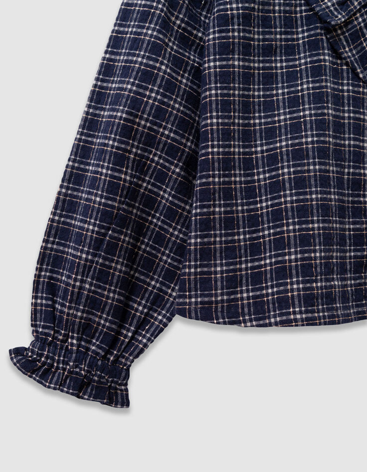 Marineblaue Karobluse Mädchen-4 Marineblaue Karobluse Mädchen-4