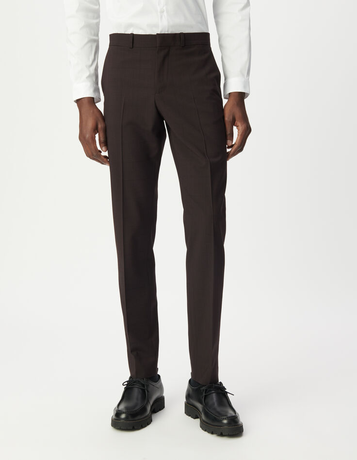 Men’s plum check TRAVEL SUIT suit trousers-2