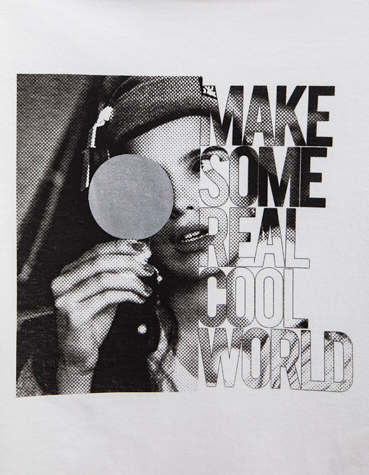 Gebroken wit T-shirt foto en tekst meisjes-2