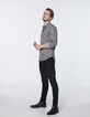 Chemise SLIM noire imprimé fleurs Homme-8