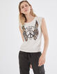 Damen-T-Shirt aus 100 % Baumwolle mit Peace-and-Love-Motiv-2