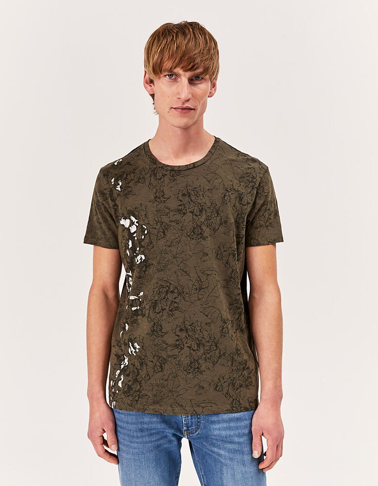 Camiseta caqui hojas Hombre-2 Camiseta caqui hojas Hombre-2
