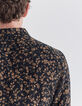 Zwart LENZING&trade; ECOVERO&trade; SLIM overhemd bloemenmotief cappuccino Heren-5