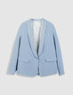 Women's blue fluid oversized suit jacket-6