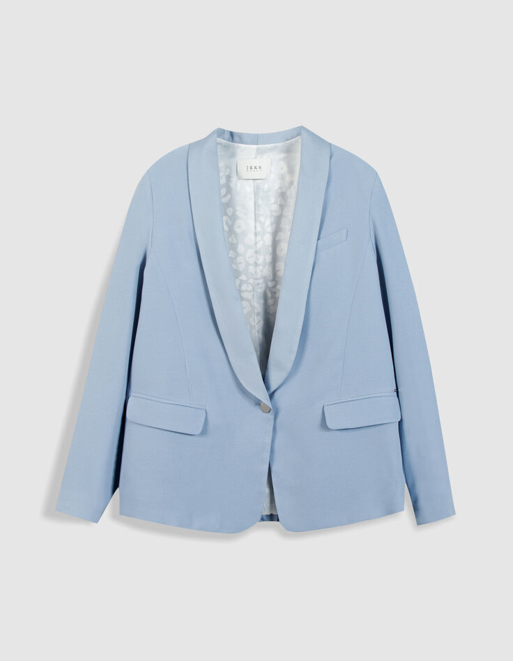Women's blue fluid oversized suit jacket-6