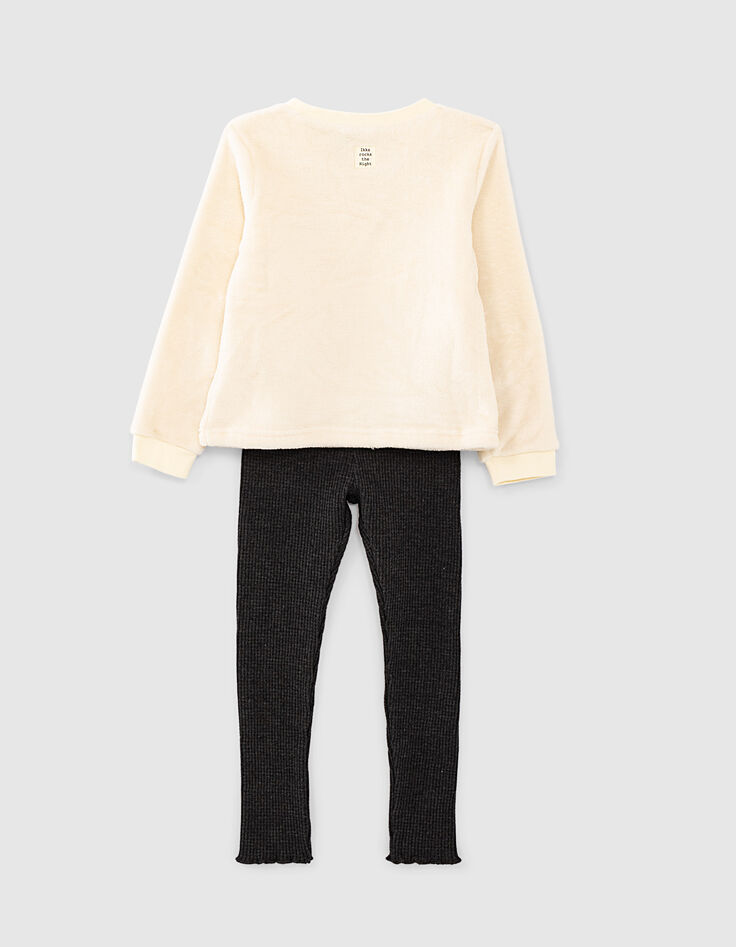 Girl’s ecru IKKS ROCKS THE NIGHT sweatshirt-pyjamas -3 Girl’s ecru IKKS ROCKS THE NIGHT sweatshirt-pyjamas -3