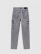 Jean BATTLE gris Waterless maille knitlook garçon-6