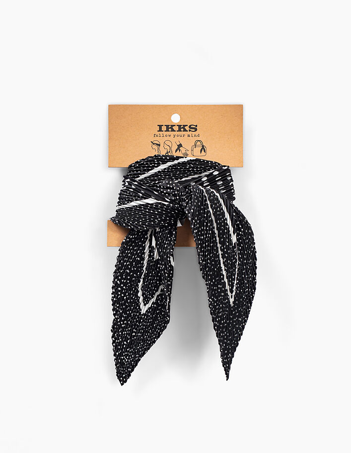 Ruitvormige zwarte plissé-sjaal stippenprint meisjes - IKKS