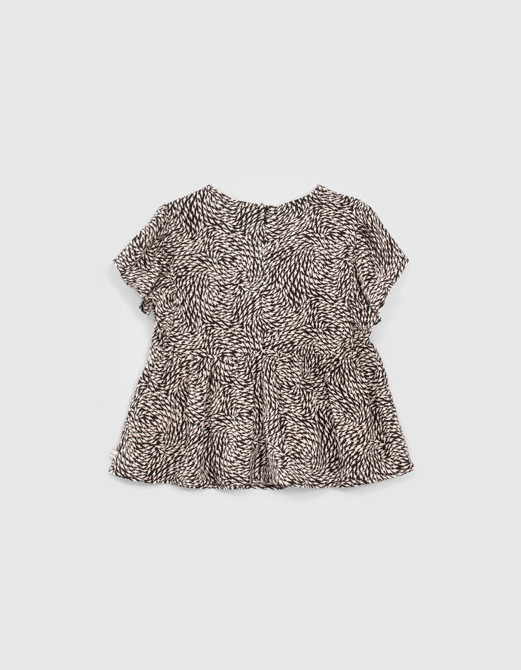 Blouse noire Lenzing&trade; Ecovero&trade; imprim&eacute; graphique fille-2