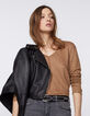 Camelbraunes Damenleinenshirt-1