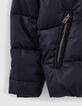 Boys’ navy houndstooth motif nylon padded jacket-4