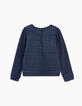 Sudadera navy bi-tejido 3 tablas surf detrás bordado niña-5