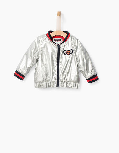 Blouson teddy argent, doublé polaire bébé fille - IKKS
