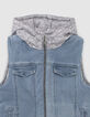 Jungenwendesteppweste in Blau und Grau-5