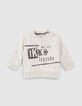 Sweater in lichtmastiek doorstikte rug babyjongens -1