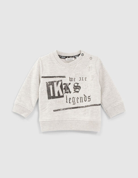 Baby boys’ light mastic marl sweatshirt with quilted back 