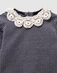 Marine blouse pied-de-poule kanten kraag babymeisjes-2