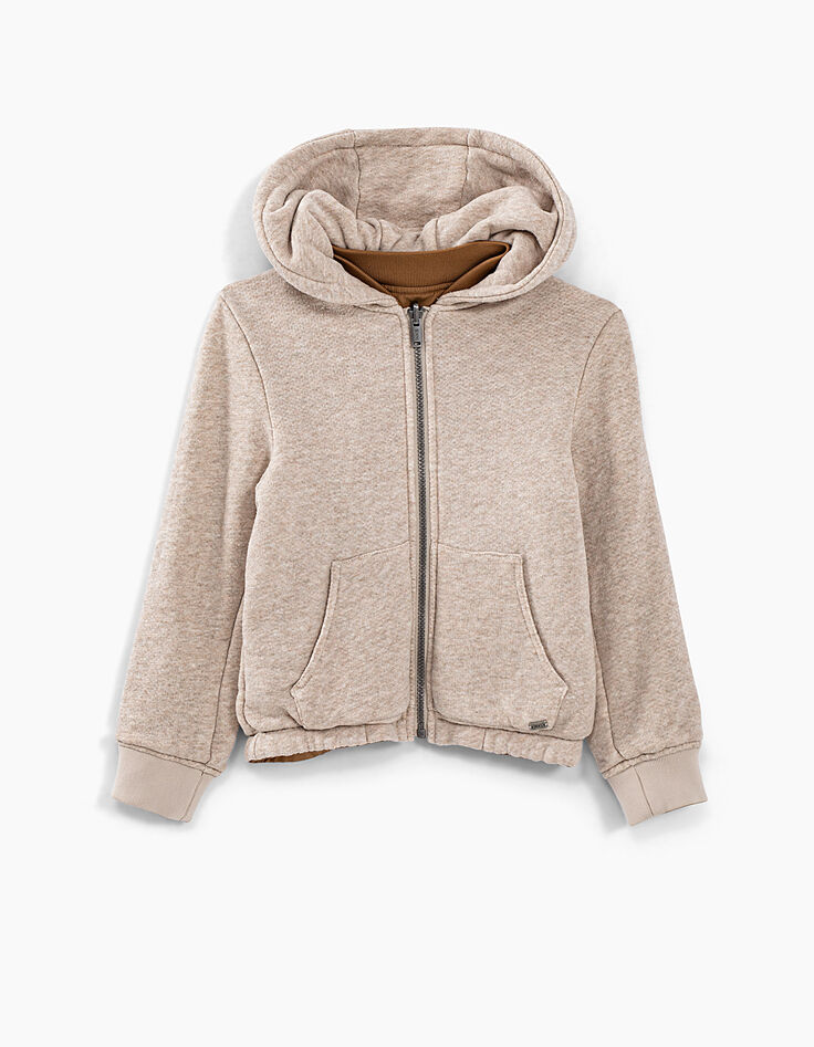 Boys’ beige marl and sienna marl reversible jacket-5 Boys’ beige marl and sienna marl reversible jacket-5