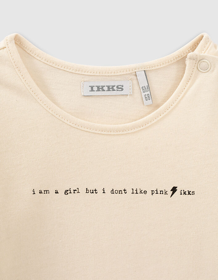 Baby girls’ grey 2-in-1 sweatshirt with ecru T-shirt - IKKS