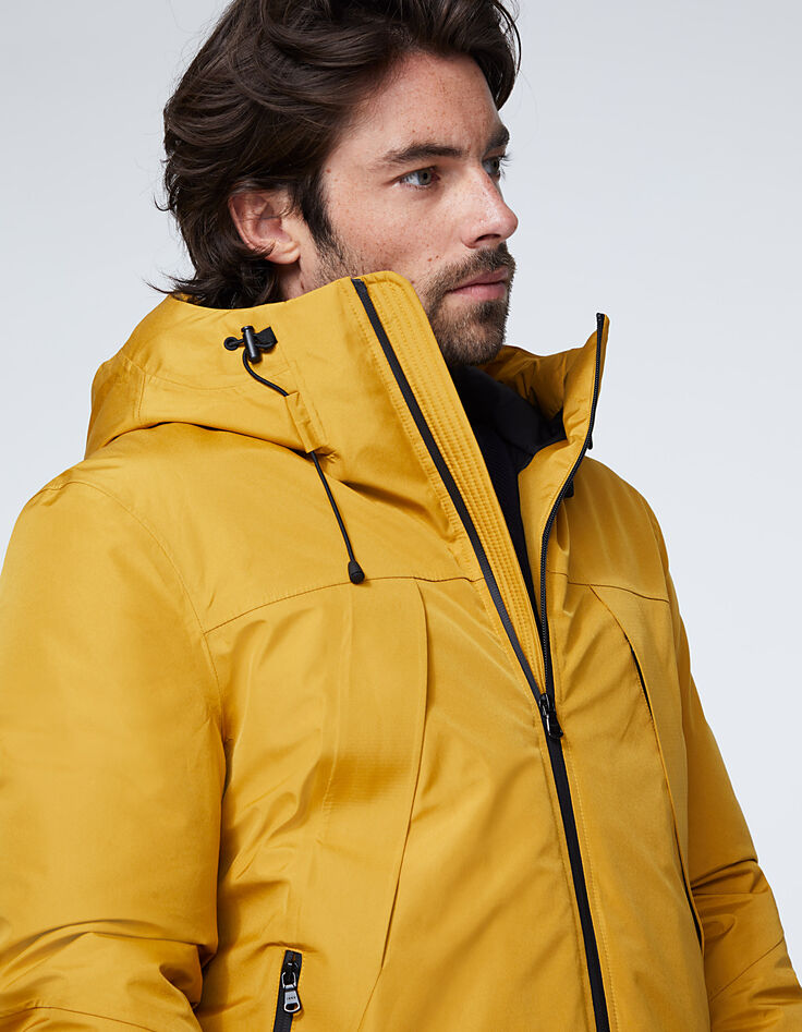 Strohgelbe Herrensteppjacke mit Reißverschlusstaschen-6