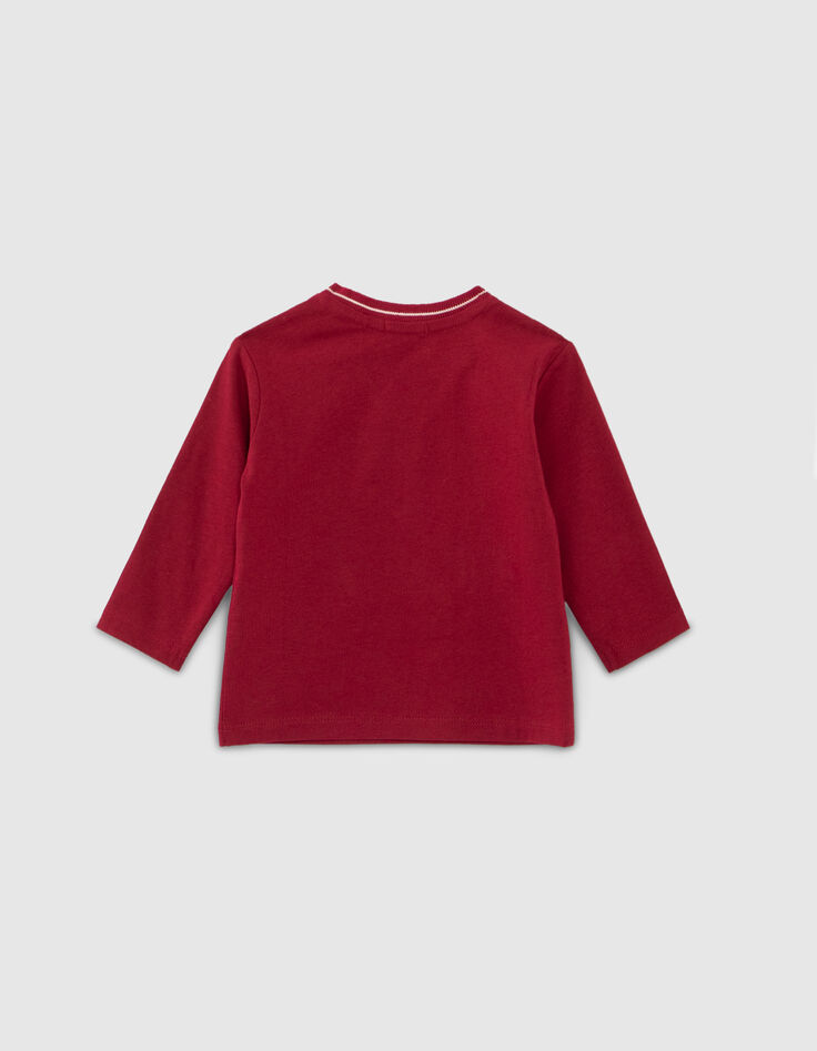 T-shirt rouge bio maxi chiffres bouclette bébé garçon-3