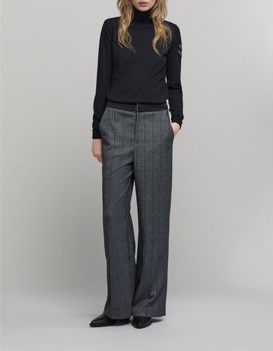 Women's black herringbone check suit pants - IKKS