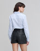 Women's blue white striped shirt-3