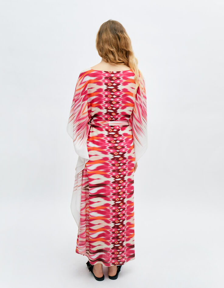 Robe longue fuchsia motif ethnique IKKS x GIGEEZ Femme-4