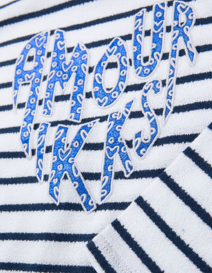 Matrozen-T-shirt biokatoen hartvormige tekst meisjes-5