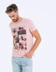 Men’s light pink T-shirt with Venice Beach photos-3
