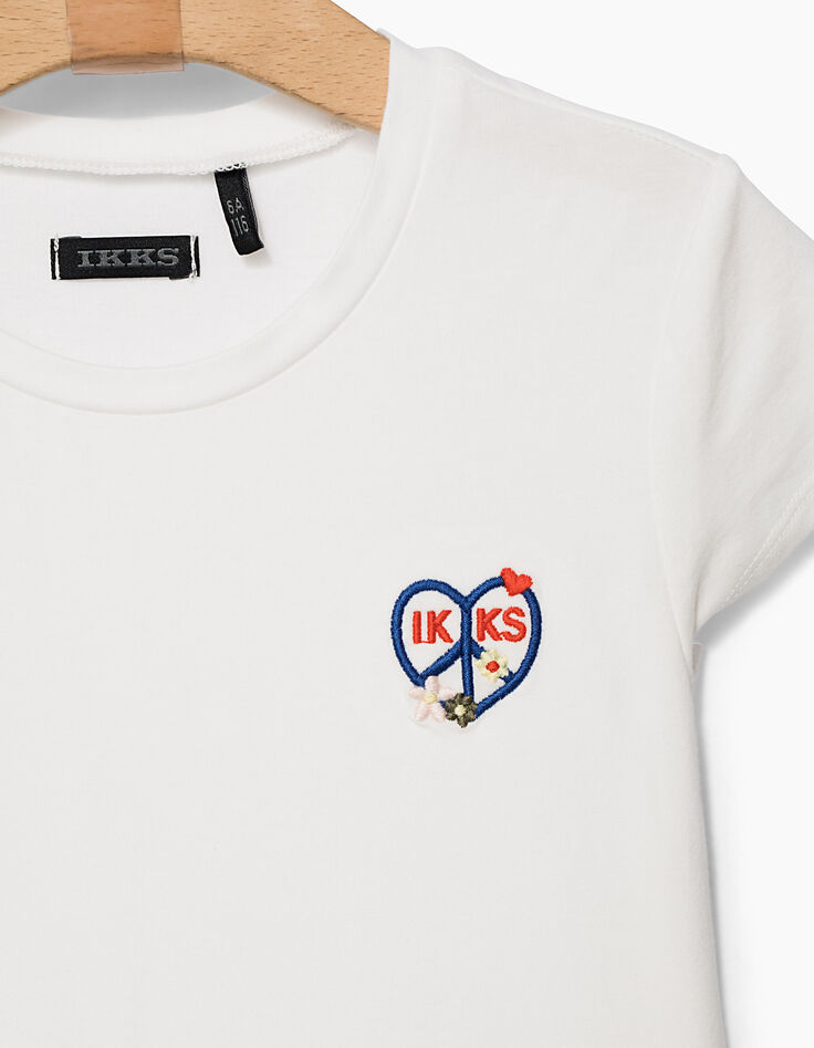 Robe 2 en 1 kaki avec tee-shirt blanc fille-5