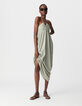 Robe longue verte LENZING™ ECOVERO™ ethnique Femme-4