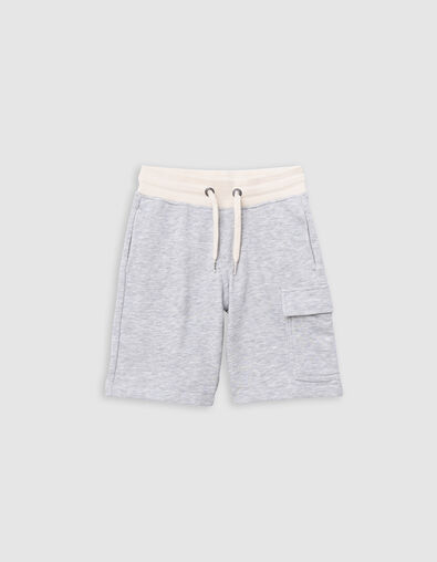 Grijze BATTLE bermuda contrasterende tailleband jongens - IKKS