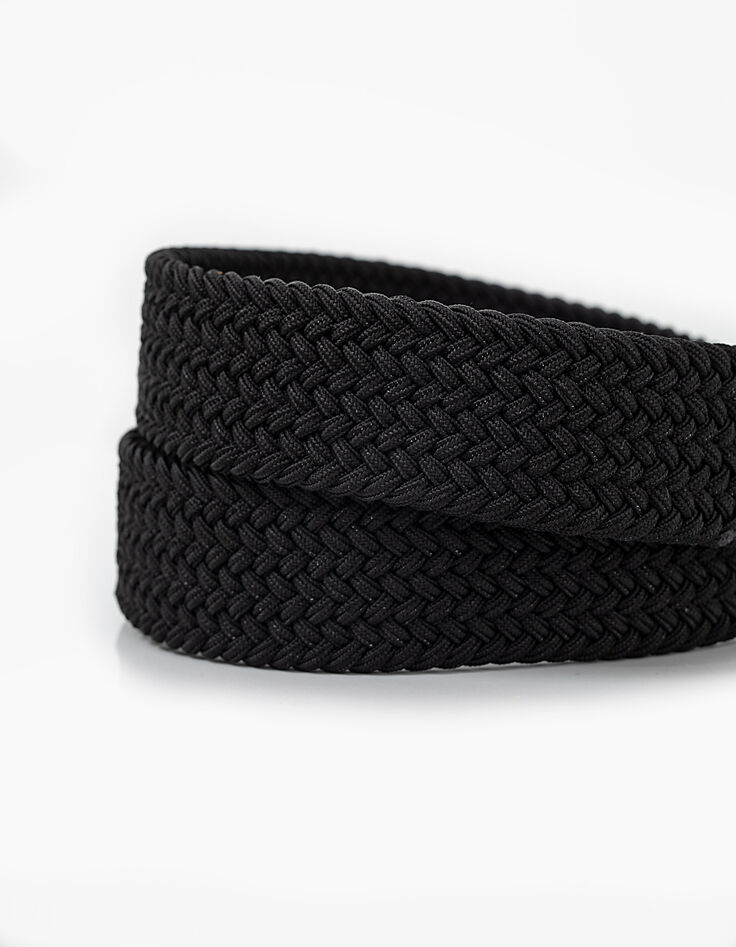 Schwarzer Herren-Flechtgürtel aus Textil-2